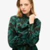 Abito lungo con collo a cappuccio in jacquard