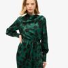 Abito lungo con collo a cappuccio in jacquard