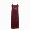 Abito lungo in velluto con strass