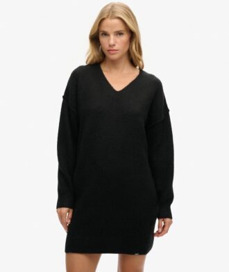 Abito maglione con scollo a V