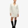 Abito maglione con scollo a V