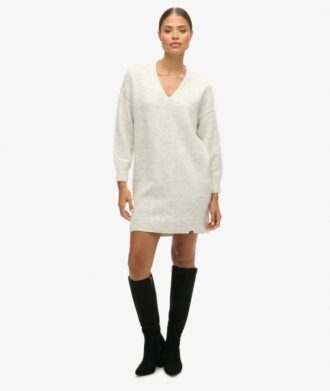 Abito maglione con scollo a V