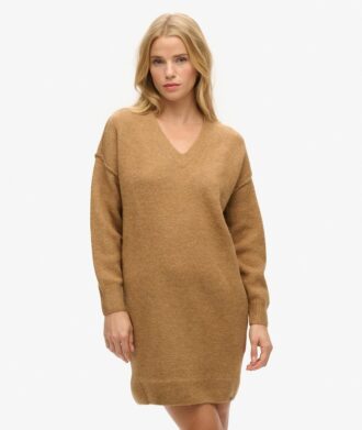 Abito maglione con scollo a V