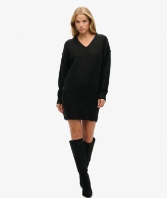 Abito maglione con scollo a V