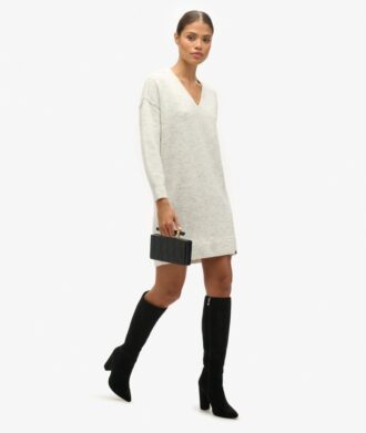 Abito maglione con scollo a V