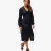 Abito midi con bordi in pizzo