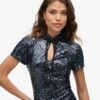 Abito midi con paillettes mandarino