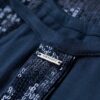 Abito midi con scollo all’americana e paillettes