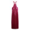Abito midi con scollo all’americana e paillettes