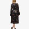 Abito midi in jacquard con maniche svasate