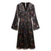 Abito midi in jacquard con maniche svasate