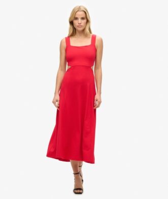 Abito midi in jersey con cut-out