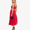 Abito midi in jersey con cut-out