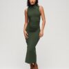 Abito midi in jersey con ruches