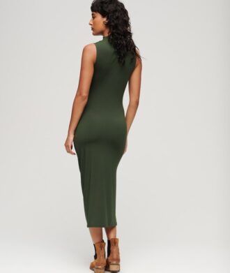Abito midi in jersey con ruches