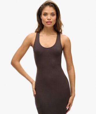 Abito midi in jersey con scollo rotondo