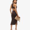 Abito midi in jersey con scollo rotondo