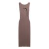 Abito midi in maglieria con schiena scoperta