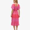 Abito midi stampato con cut-out