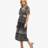 Abito midi stampato con cut-out