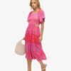 Abito midi stampato con cut-out
