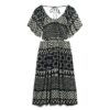 Abito midi stampato con cut-out