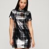 Abito T-shirt con paillettes e collo alto Abito T-shirt con paillettes e collo alto