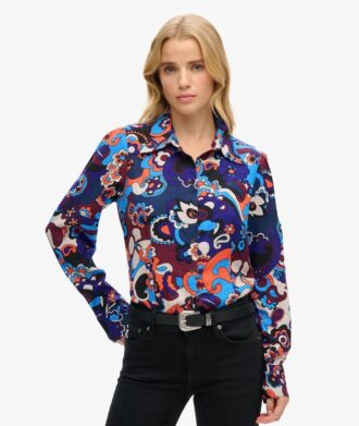 Camicia aderente stampata anni ’70