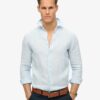 Camicia casual in lino a maniche lunghe