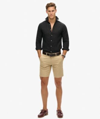 Camicia casual in lino a maniche lunghe