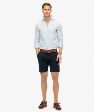 Camicia casual in lino a maniche lunghe