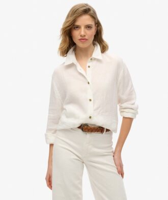 Camicia casual in lino stile boyfriend