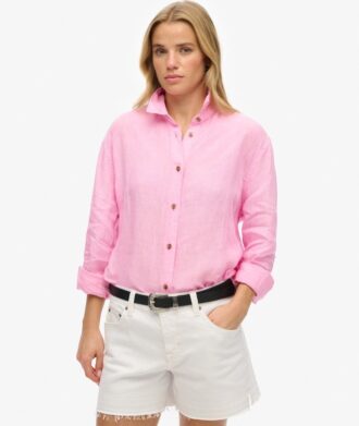 Camicia casual in lino stile boyfriend