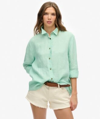 Camicia casual in lino stile boyfriend