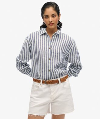 Camicia casual in lino stile boyfriend