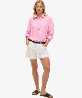 Camicia casual in lino stile boyfriend