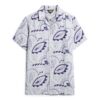 Camicia in lino stampata con colletto aperto