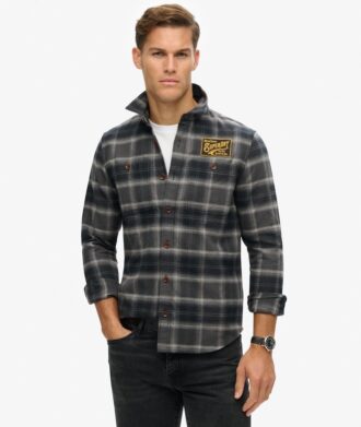 Camicia oversize a quadri ricamata