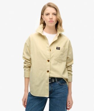 Camicia oversize in velluto a coste