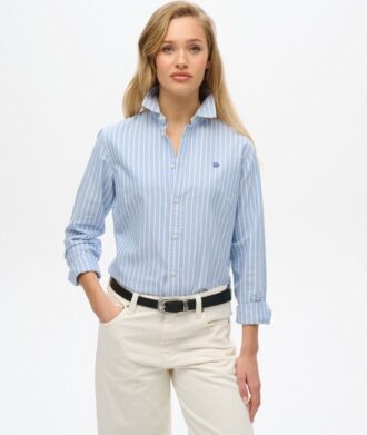 Camicia slim a maniche lunghe in stile Oxford
