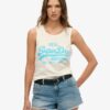 Canotta con scollo rotondo e logo Vintage neon Canotta con scollo rotondo e logo Vintage neon