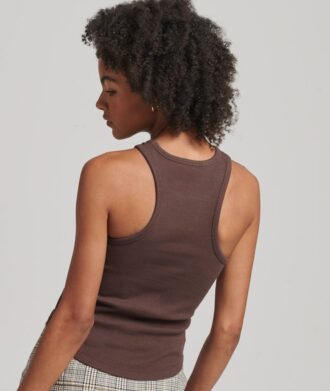Canotta Racer Skinny a costine ricamata