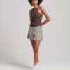 Canotta Racer Skinny a costine ricamata