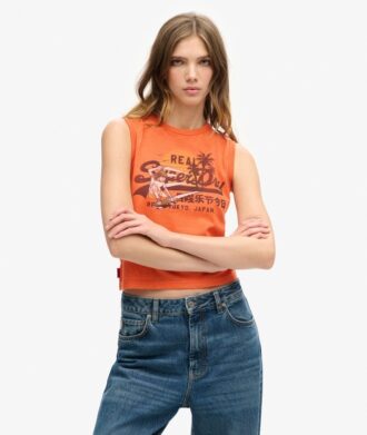 Canotta slim con grafica del logo Vintage