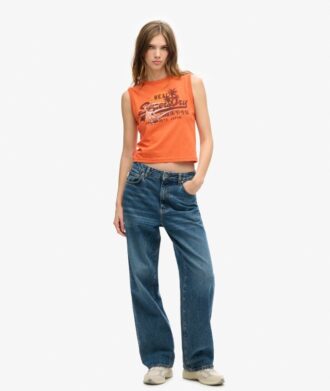 Canotta slim con grafica del logo Vintage