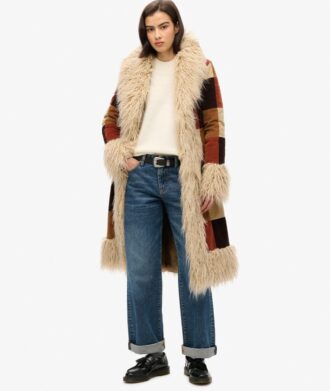 Cappotto afgano lungo patchwork