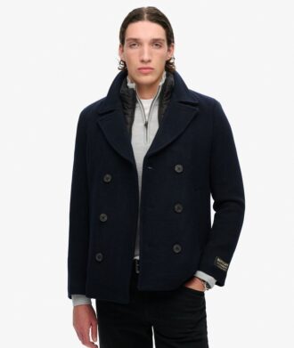 Cappotto da marinaio in lana due in uno