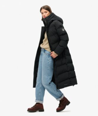 Cappotto lungo imbottito City Chevron