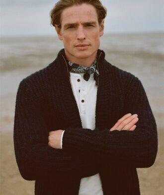 Cardigan con zip in maglieria grossa
