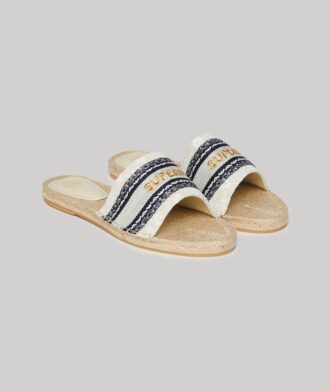 Ciabatte con espadrille in tela